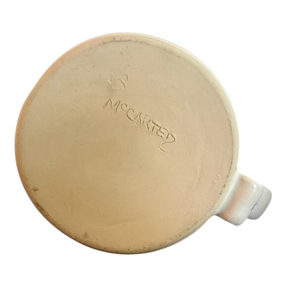 Vintage McCarter Pottery Mug 3.25" Tall Handcrafted Ceramic Blue Floral Design - Picture 6 of 7